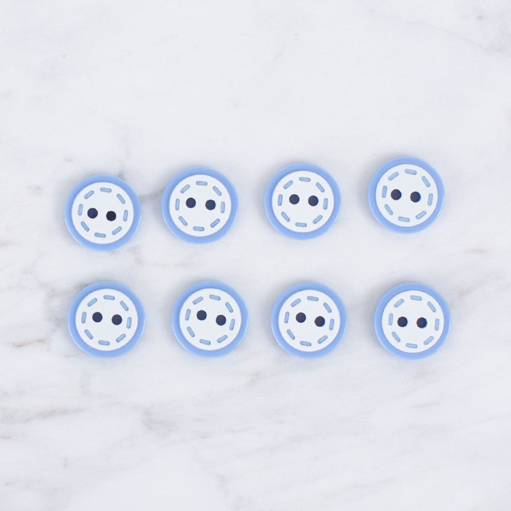 Loren Crafts 8'li Mavi Düğme - 0612